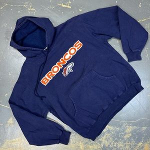 Denver Broncos Majestic Pull Over Hooded Sweater Retro NFL Football XL